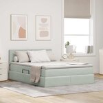 vidaXL Lit de Rangement avec matelas Gris clair 140 x 190 cm Velours