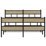 vidaXL Cadre de lit en métal sans matelas chêne sonoma 150x200 cm