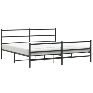 vidaXL Cadre de lit métal sans matelas avec pied de lit noir 193x203cm