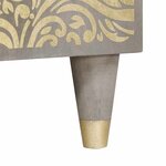 vidaXL Buffet Gris et or 90 x 33.5 x 75 cm Bois de manguier massif
