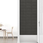 vidaXL Panneaux muraux 12 Pièces Gris foncé 30x15 cm Velours 0 54 m²