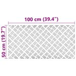 vidaXL Plaques à damier 4 Pièces Argent 100 x 50 cm Aluminium