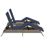 vidaXL Chaises longues lot de 2 avec table gris résine tressée