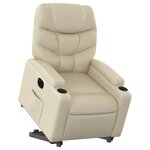 vidaXL Fauteuil inclinable électrique crème similicuir