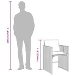 vidaXL Ensemble à manger de jardin et coussins 9 Pièces marron poly rotin