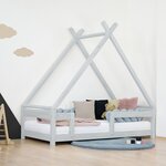 Lit cabane enfant TAHUKA 120 x 180 gris clair