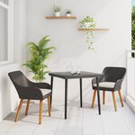 vidaXL Ensemble de salle à manger de jardin 3 pièces en poly rotin noir