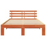 vidaXL Cadre de lit Marron 135 x 190 cm Bois de pin massif