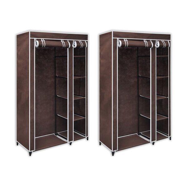 vidaXL Garde-robe en tissu 2 Pièces Marron