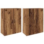 vidaXL Armoire Murale 2 Pièces Bois ancien 69 5 x 34 x 90 cm