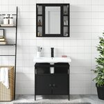 vidaXL Ensemble de meubles salle de bain 2 Pièces noir bois d'ingénierie