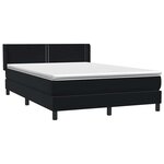 vidaXL Sommier à lattes de lit avec matelas noir 160x220 cm velours
