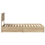vidaXL Lit de Rangement Chêne Sonoma 90 x 200 cm Bois d'ingénierie