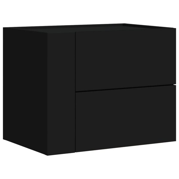vidaXL Table de chevet murale noir 45x30x35 cm