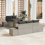 vidaXL Ensemble de canapé de jardin 6 Pièces Gris clair 100 x 55 x 73 cm