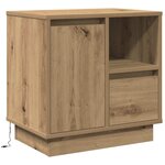 vidaXL Cabinet de chevet avec chêne artisanal 50 x 34.5 x 50 cm.
