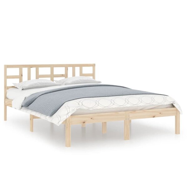 vidaXL Cadre de lit sans matelas 135x190 cm bois massif