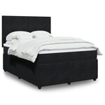 vidaXL Sommier à lattes de lit avec matelas Noir 140x200 cm Velours