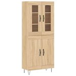 vidaXL Buffet haut Chêne sonoma 69 5x34x180 cm Bois d'ingénierie
