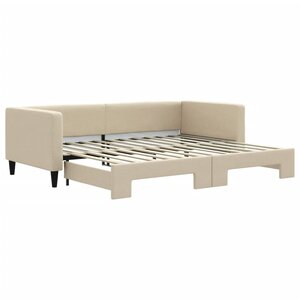 vidaXL Lit de jour avec gigogne sans matelas crème 90x200 cm