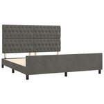 vidaXL Cadre de lit sans matelas gris foncé velours