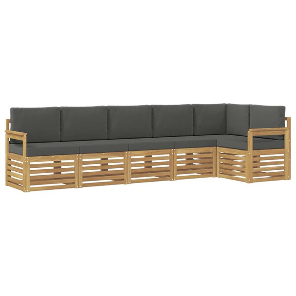 vidaXL Ensemble de canapés d'extérieur 6 pc Blanc et anthracite