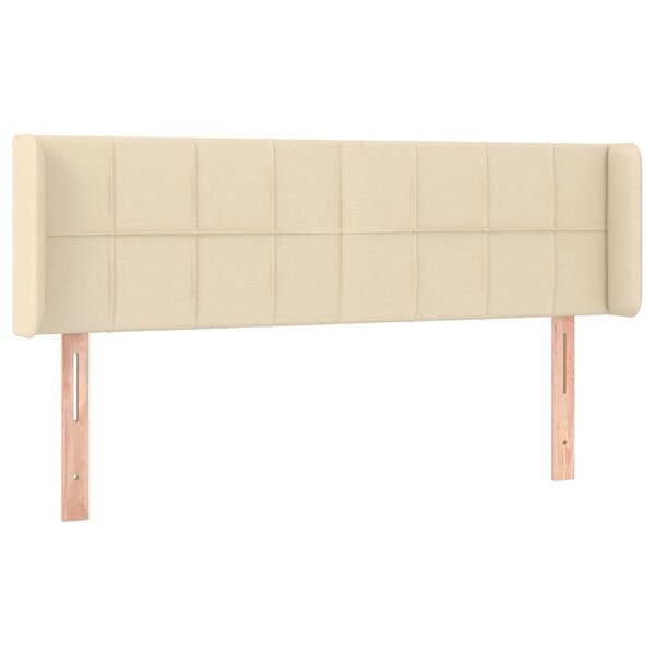vidaXL Tête de lit avec oreilles Crème 147x16x78/88 cm Tissu