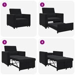 vidaXL Canapé Lit Simple Noir 90 x 165 x 87 cm Velours