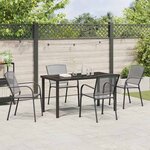 vidaXL Ensemble de salle à manger pour jardin 5 Pièces Anthracite Acier