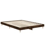 vidaXL Cadre de lit sans matelas chêne fumé 135x190 cm bois ingénierie