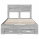 vidaXL Cadre de lit Gris Sonoma 135 x 190 cm Bois d'ingénierie