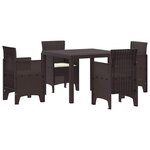 vidaXL Ensemble de salle à manger pour jardin 5 Pièces Marron