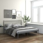 vidaXL Cadre de lit sans matelas gris métal 180x200 cm