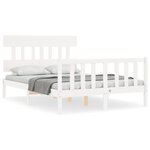 vidaXL Cadre de lit sans matelas blanc 140x200 cm bois de pin massif