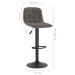vidaXL Tabouret de bar Gris foncé Velours
