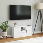 vidaXL Meuble TV avec tiroir ODDA blanc 79x24x40 cm bois massif pin