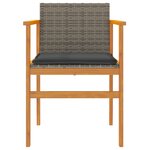 vidaXL Chaises de jardin coussins lot de 2 gris résine tressée et bois