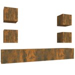 vidaXL Ensemble de meubles TV 6 Pièces Chêne fumé Bois d'ingénierie