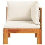 vidaXL Canapé d'angle de jardin avec coussins bois massif d'acacia