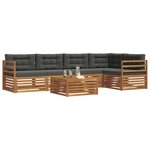 vidaXL Ensemble de canapés d'extérieur 6 Pièces Naturel et Anthracite