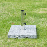 Pied/base de parasol granite gris poignée et roulettes compatible pied parasol Ø 35/38/48 mm