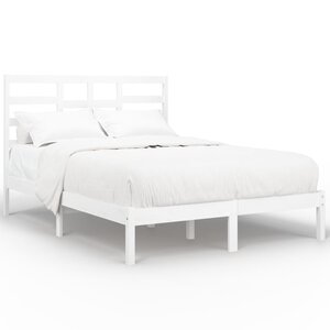 vidaXL Cadre de lit sans matelas blanc bois massif 120x200 cm