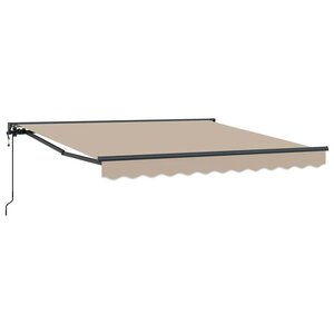 vidaXL Auvent Rétractable Beige 350 x 250 cm Polyester et métal
