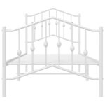 vidaXL Cadre de lit métal sans matelas avec pied de lit blanc 80x200cm