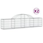vidaXL Paniers à gabions arqués 2 Pièces 200x30x40/60 cm Fer galvanisé