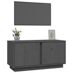 vidaXL Meuble TV Gris 80x35x40 5 cm Bois de pin massif