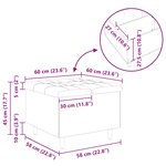 vidaXL Pouf de rangement avec coussin Bleu 60 x 60 x 45 cm tissu