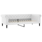 vidaXL Lit de jour et lit gigogne et matelas blanc 90x200cm similicuir
