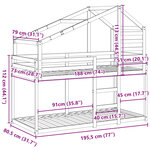 vidaXL Lit superposé sans matelas 75x190 cm bois de pin massif