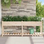 vidaXL Cache-pot de jardin avec étagère Beige 203 x 53 x 76.5 cm